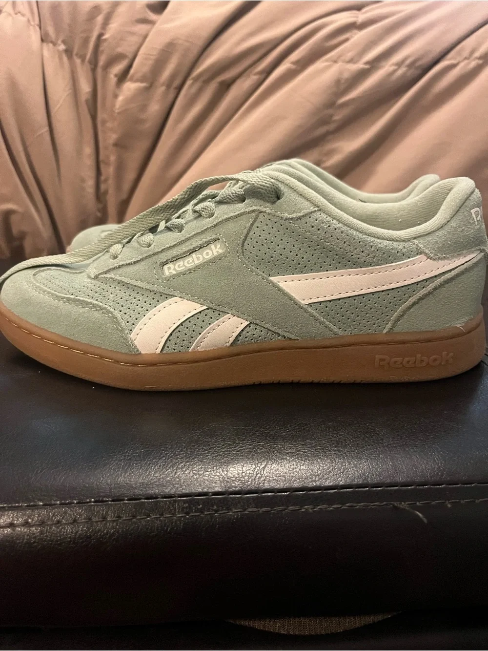 Reebok Women’s Classic Suede Sneakers in Sage Green